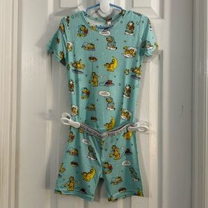 NWT Bellabu Bear Bamboo Pajama Short Set Garfield Theme